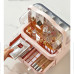 Органайзер для косметики Пилезахисний Водонепроникний Cosmetic Storage Box LD 288 Двох'ярусний бокс Рожевий