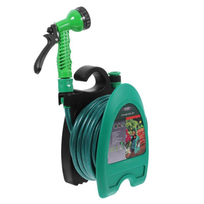 Садовий шланг 10м Hose Reel Set з котушкою та розпилювачем з 7 режимами поливальний шланг портативний