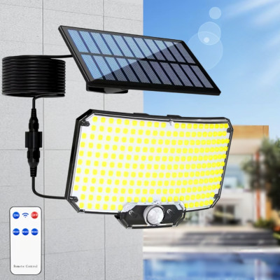 Вуличний прожектор із сонячною панеллю Solar Powered Sensor Light ліхтар із датчиком руху та пультом ДУ