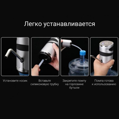 Акумуляторна помпа для води сенсорний перезаряджуваний диспенсер автоматична насадка на бутиль