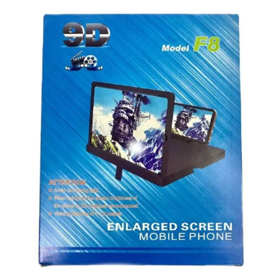 9D збільшувач екрану телефону Enlarged screen F8 скло підставка для мобільного 3D лупа чорна