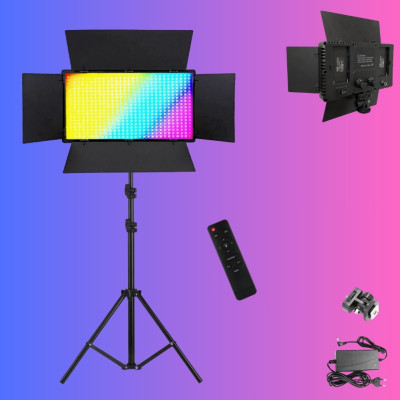 Прямокутна кольорова LED лампа U800 RGB зі штативом 2м портативне відеосвітло 29х17см для фото та відеозйомок