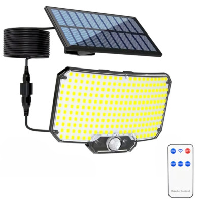 Вуличний прожектор із сонячною панеллю Solar Powered Sensor Light ліхтар із датчиком руху та пультом ДУ