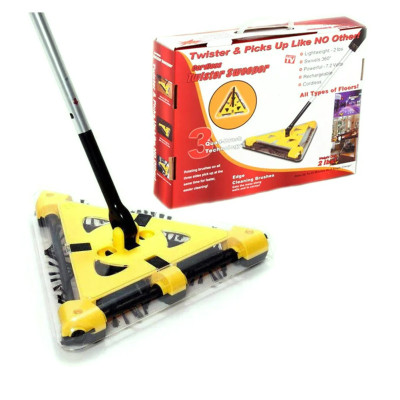 Електровіник Twister Sweeper електрощітки Ручний електричний турбовеник Твістер Свипер Жовтий трикутний