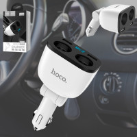 Автомобільна зарядка Hoco Z28 Зарядний пристрій 2xUSB від прикурювача з вольтметром Розділювач в авто