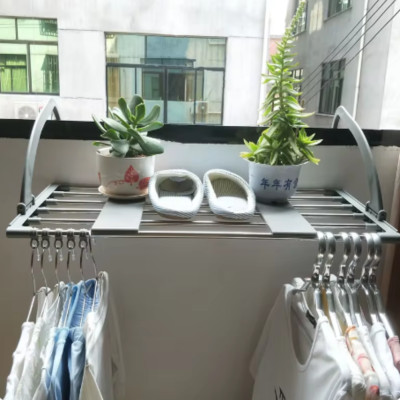 Розкладна сушарка для білизни на балкон вікно Folding Clothes Hanger 3269В Подвійне сушіння для одягу на батарею