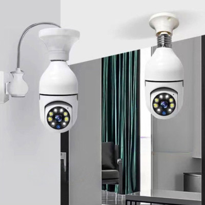Поворотна IP камера в патрон 4МП WiFi Camera для відеоспостереження будинку зі звуком та нічним баченням