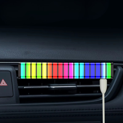 Автомобільний ароматизатор з підсвічуванням RGB у вигляді ритму Пахучка в машину Освіжувач на багаторазовий дефлектор