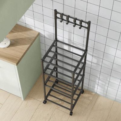 Стелаж підлоговий з гачками на 4 яруси Hook Storage Rack SKLM-21 Полиця стійка для кухні