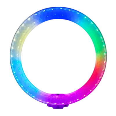 Світлодіодна лампа кільцева 3D RGB 26 см кольорова двостороння LED Селфі кільце для фото блогерів від usb