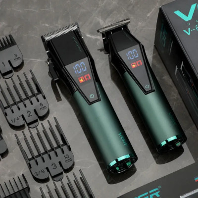 Акумуляторна машинка для стрижки та триммер VGR V677 Бездротовий набір для догляду з дисплеєм 8 насадок