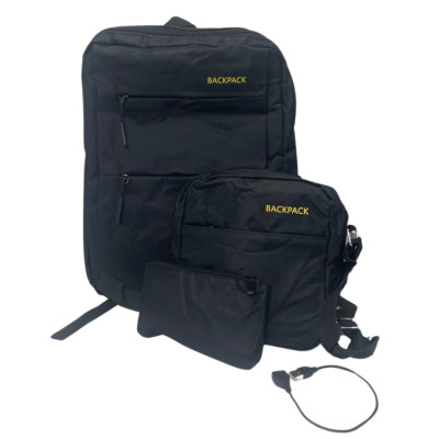 Міський рюкзак BACKPACK з сумкою та гаманцем дорожній комплект 3в1 багатофункціональний