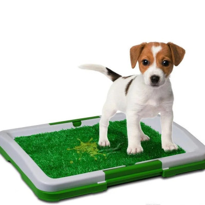 Туалет для собак триярусний Puppy Potty Pad килимок лоток для домашніх тварин з решіткой та травою 47х34х6см