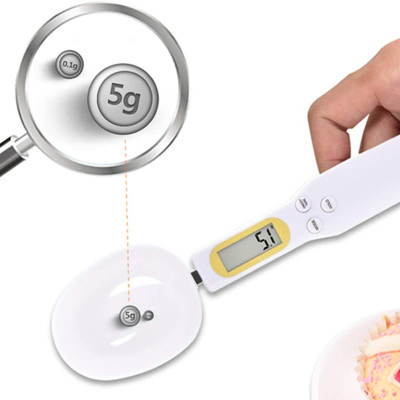 Електронна мірна ложка ваги з LCD екраном Digital Spoon Scale цифрова до 300 г висока точність Біла