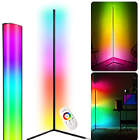 Світлодіодний кутовий торшер сенсорний з пультом управління RGB світильник з регулюванням яскравості лампа 140 см