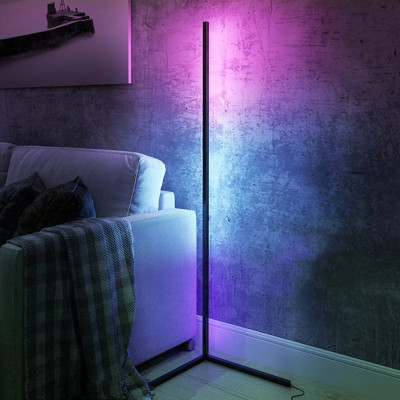 Світлодіодний кутовий RGB торшер підлоговий LED світильник збірної з пультом та регулюванням яскравості 150см