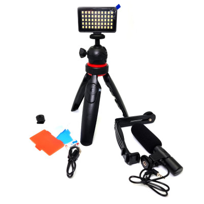 Набір для блогера Vlogger Kit з кульової голівкою штатив мікрофон спалах затиск для смартфона і екшн камери