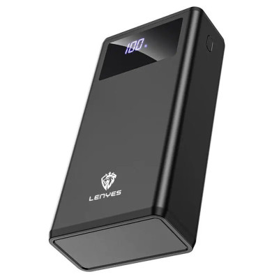 Power bank 50000 mAh LENYES Повербанк зарядка для телефону швидкий зарядний пристрій 4 USB Type-C Lightning