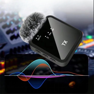 Бездротовий петличний мікрофон 2в1 F15-2 Wireless Microphone з ресивером Type-C Lightning та хутряним вітрозахистом для відеозйомк