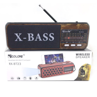 Акумуляторний радіоприймач GOLON RX BT22 з ліхтарем та Bluetooth колонкою з входом під usb та флеш карту