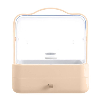Органайзер для косметики Пилезахисний Водонепроникний Cosmetic Storage Box LD 388 Настільний бокс Рожевий