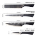 Ножі кухонні Набір гострих ножів Bass B5882 6в1 з нержавіючої сталі з лазерним заточуванням та овочечистка