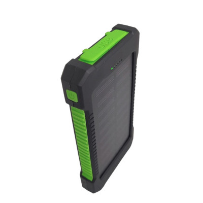 Повербанк 15000 mAh Power bank від сонячної панелі Solar зарядний пристрій для телефону з ліхтариком