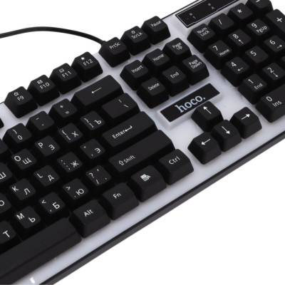 Клавіатура з мишкою настільна RGB підсвічуванням для ПК Hoco GM18 клава ігрова світлодіодна для комп'ютера
