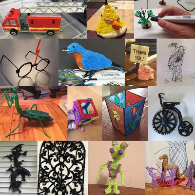 3D Ручка для дітей 3Д ручка 3 покоління з дисплеєм LCD Pen 3 фіолетова Набір з Еко Пластиком та трафаретом