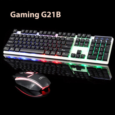 Ігрова клавіатура і мишка, що світиться, Gaming G21B ультратонка механічний ігровий набір