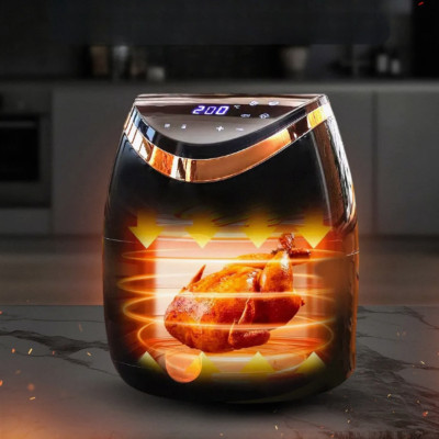 Аерофритюрниця безмасляна сенсорна 2400W мультипіч НМ-776А на 6л з таймером та знімною чашею для дому