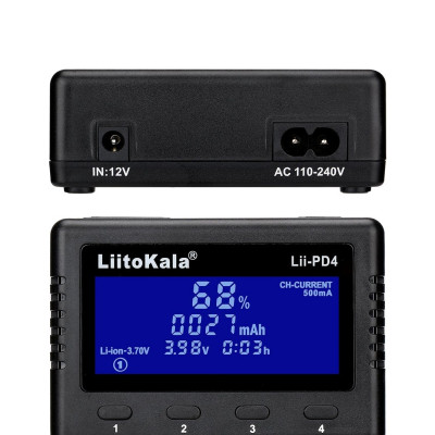 Зарядний пристрій LiitoKala Lii-PD4 для акумуляторів Li Ion Ni MH Ni Cd LiFePO4 дисплей LCD 4 канали