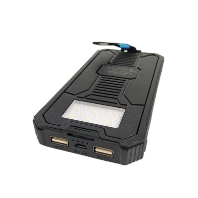 Повербанк 15000 mAh Power bank від сонячної панелі Solar зарядний пристрій для телефону з ліхтариком