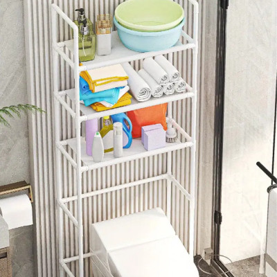 Полиця над унітазом багатофункціональна підлогова Toilet Rack AY2035 Металевий стелаж 152х47х26см
