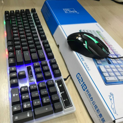 Ігрова клавіатура і мишка, що світиться, Gaming G21B ультратонка механічний ігровий набір