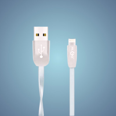 USB кабель для зарядки гаджетов и передачи данных Lightning 1м провод с функцией быстрой зарядки 2.4A