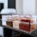 Баночки для специй 4 шт с подставкой Crystal seasoning box Набор прозрачных контейнеров для приправ