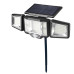 Вуличний потрійний прожектор із сонячною панеллю JB2188 Solar 136 SMD LED ліхтар із датчиком руху та пультом ДУ