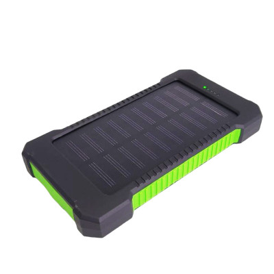 Повербанк 15000 mAh Power bank від сонячної панелі Solar зарядний пристрій для телефону з ліхтариком