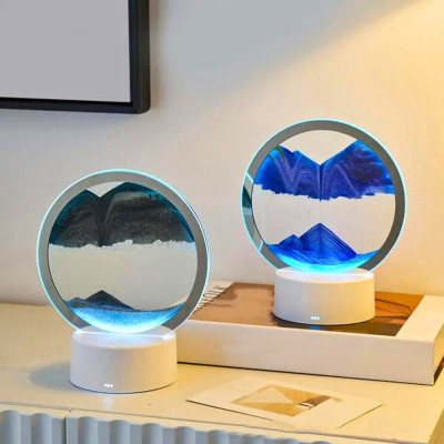 Пісочний 3D нічник Настільна RGB лампа художнє світло пісочний годинник