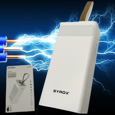 Повербанк SYROX PB125 50000 mAh Power bank портативний зарядний пристрій для телефону 4 USB