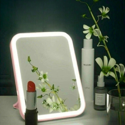Косметичне LED дзеркало сенсорне з 3 режимами підсвічування Настільне акумуляторне дзеркало