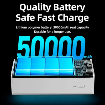 Повербанк RPP-321 швидка зарядка 50000 mAh портативна зарядка з ліхтариком power bank для телефону