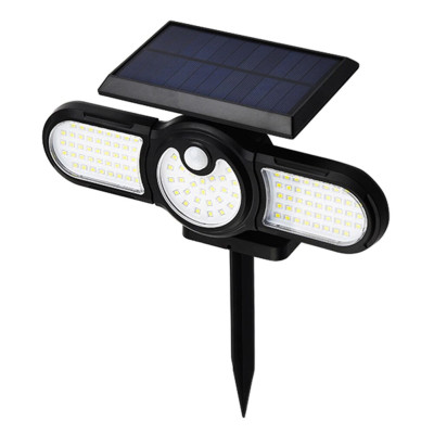 Вуличний ліхтар на сонячній батареї Solar induction SH 1206А з датчиком руху потрійний індукційний 112 LED