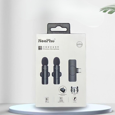 Бездротовий петличний мікрофон з шумозаглушенням NeePho N8 Plus комплект 2в1 з ресивером iPhone/TypeC