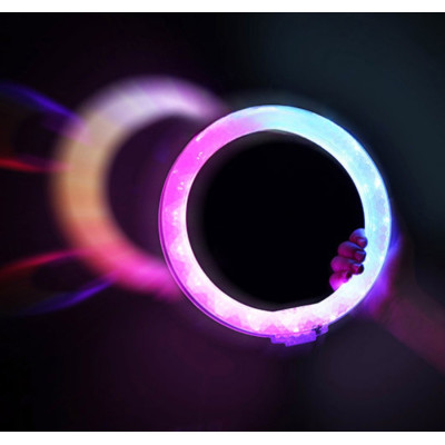 Світлодіодна лампа кільцева 3D RGB 26 см кольорова двостороння LED Селфі кільце для фото блогерів від usb