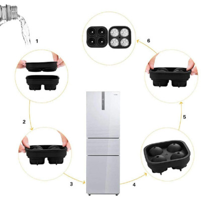 Форма для льоду футбольний м'яч силіконова Ємності для льоду 3D з кришкою форми фігурні кульки для віскі
