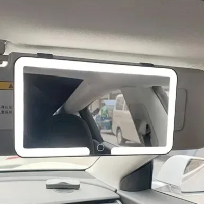Автомобільне дзеркало для макіяжу LED Vanity На козирок автомобіля прямокутне Підсвітка з акумулятором