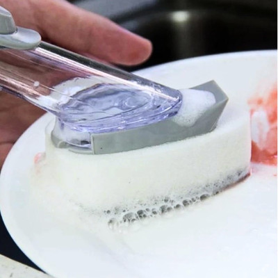 Щетка с дозатором для мытья посуды Automatic Decontamination Wok Brush с насадками многофункциональная