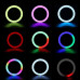 Кільцева кольорова LED лампа RGB 45 см Світлодіодна професійна селфі лампа для фото відеозйомок MJ18